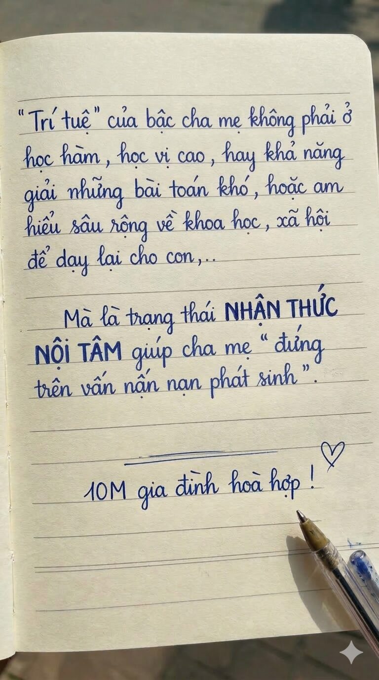 Trí Tuệ – Đứng Trên Vấn Nạn Phát Sinh: Cảnh Giới Cao Nhất Của Người Làm Cha Mẹ 