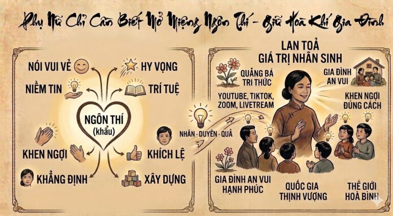 Phụ Nữ Chỉ Cần Biết Mở Miệng Ngôn Thí – Giữ Hoà Khí Gia Đình