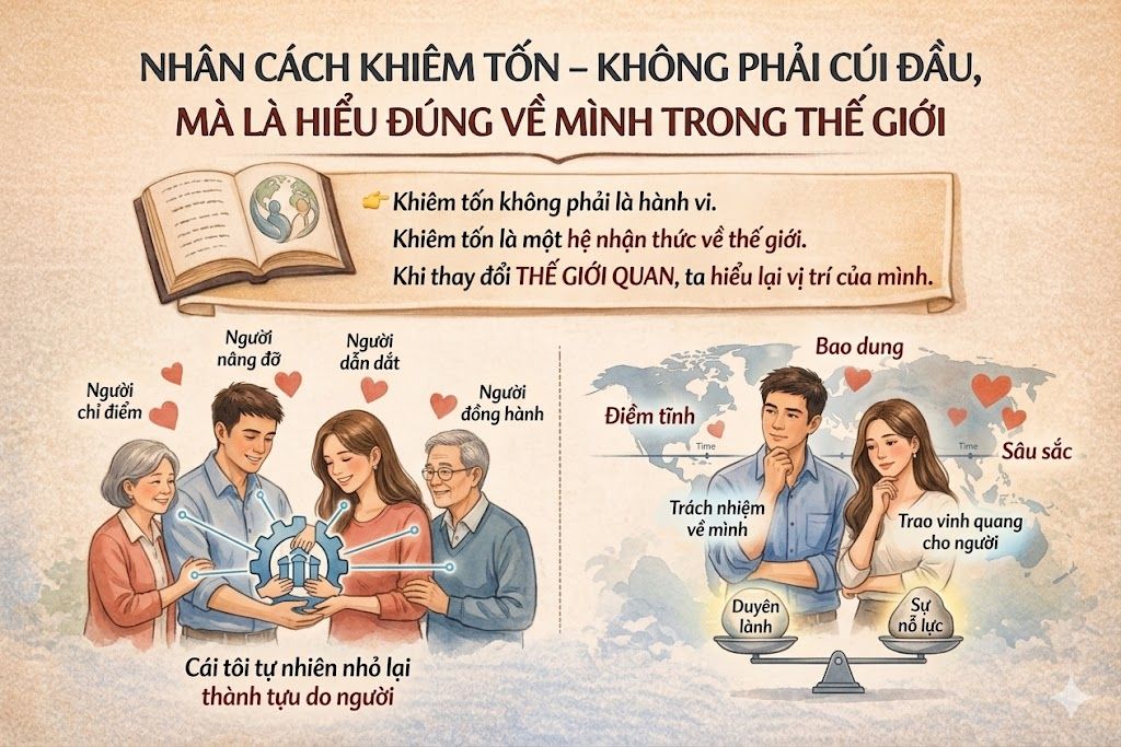 Nhân Cách Khiêm Tốn – Không Phải Cúi Đầu, Mà Là Hiểu Đúng Về Mình Trong Thế Giới
