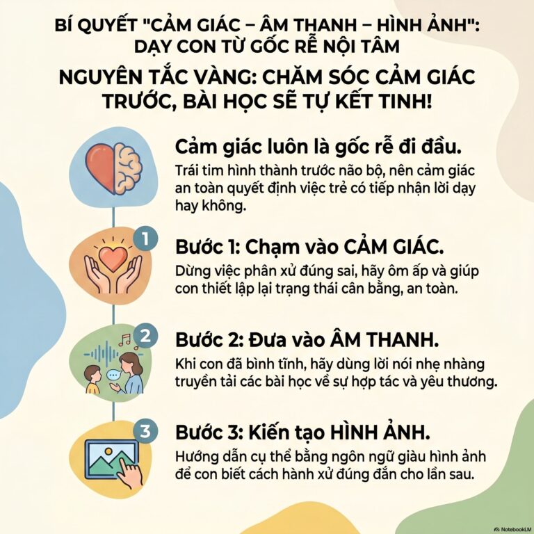 Giải Mã Nguyên Tắc “Cảm Giác – Âm Thanh – Hình Ảnh”: Bí Quyết Xử Lý Mọi Tình Huống Với Con